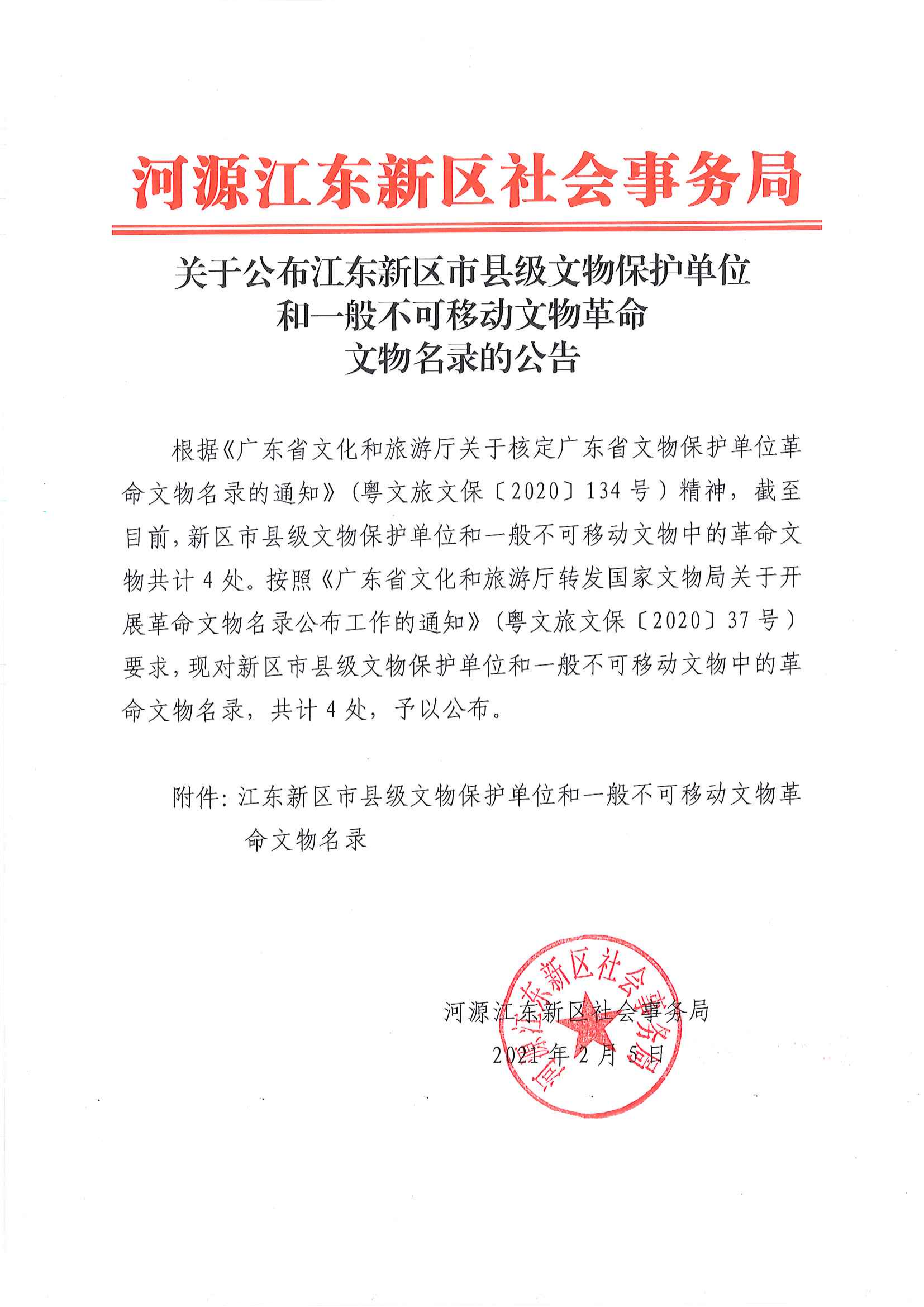 关于公布江东新区市县级文物保护单位和一般不可移动文物革命文物名录的公告_00.png